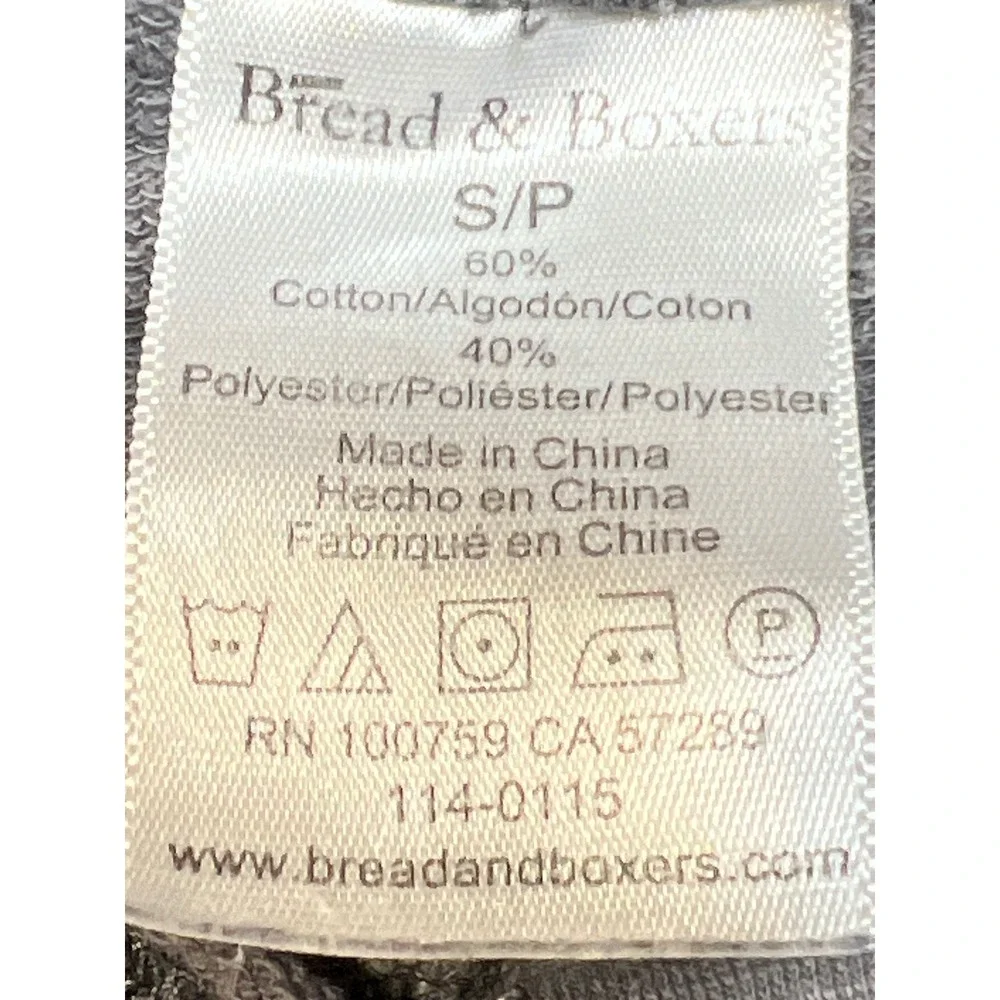 Bread & Boxers Mens Gray Cotton Blend Slub Lounge Jogger Pants Small